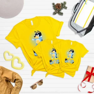 Cute Bluey Family Shirts, Bluey Mum Apparel, Personalized Bluey Clothing, Family Fun Shirts, Cartoon Character Tee 4