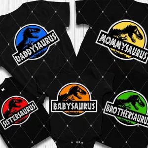 Dinosaur Family Shirts, Saurus Shirts, Jurassic Park Family Matching T-shirts,Mama Saurus Shirt, Papa Saurus Shirt, Family Tees, Matching family 3