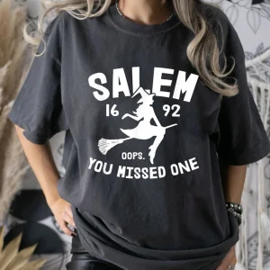Halloween Salem Witch T-Shirt - 1692 They Missed One Comfort Colors 3