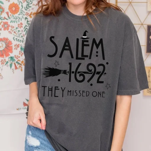 Halloween Salem Witch T-Shirt - 1692 They Missed One Comfort Colors Shirt2
