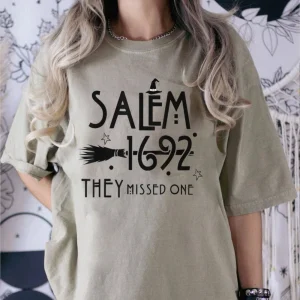 Halloween Salem Witch T-Shirt - 1692 They Missed One Comfort Colors Shirt 4