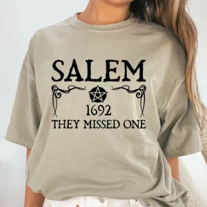 Halloween Salem Witch T-Shirt - 1692 They Missed One Comfort Colors Shirt - Bella Canvas Tee 2