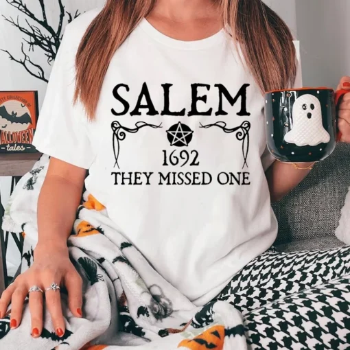 Halloween Salem Witch T-Shirt - 1692 They Missed One Comfort Colors Shirt - Bella Canvas Tee 3