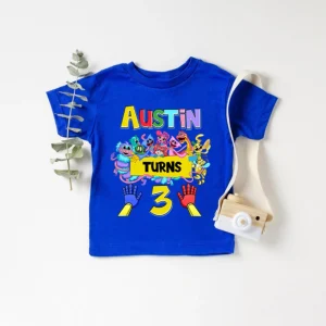 Huggy Wuggy Custom Name Birthday Shirt, Poppy Play Time Gamer Shirt, Family Matching Shirts, Kissy Missy Shirt, Mommy Long Legs Tee