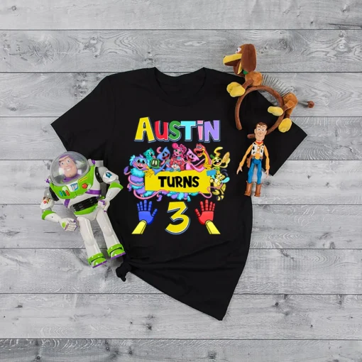 Huggy Wuggy Custom Name Birthday Shirt, Poppy Play Time Gamer Shirt, Family Matching Shirts, Kissy Missy Shirt, Mommy Long Legs Tee 3