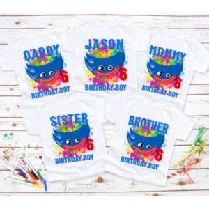 Huggy Wuggy Poppy Playtime Birthday Shirt, Personalized Family Matching Shirt