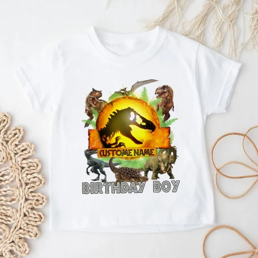 Jurassic Park Boys Kids Birthday Personalised T-shirt, Jurassic World Dominion T-Rex, Jurassic World Dominion Movie 2022 Shirt, Jurassic Park Family Shirt