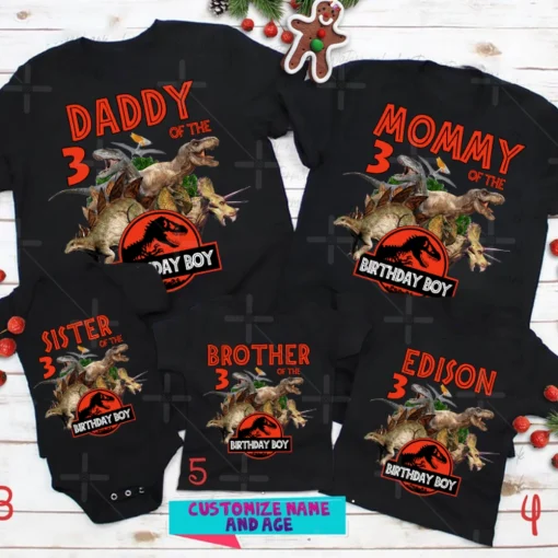 Jurassic Park Dinosaur Birthday Shirt, Dinosaur Birthday Family shirt, Dinosaur Birthday shirt, Customized dinosaur birthday shirt 2