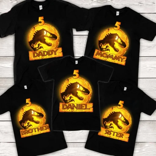 Jurassic World Dominion Birthday Shirt, Custom Matching Family Birthday Shirt, Personalized Jurassic Park Birthday Gift 2