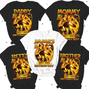 Jurassic World Dominion Birthday Shirt, Jurassic Park Family Shirt, Jurassic Park Kids Shirt, Jurassic World Dominion Movie 2022 Shirt 4