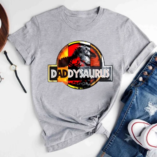 Jurassic World Dominion Family Shirt, Daddysaurus Shirt, Jurassic World Logo Shirt, Jurassic Park Shirt, Dinosaur Dad Shirt, T-Rex Dad Shirt 3