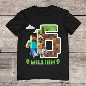 Minecra Birthday Shirt, Personalized Minecrafter Shirt, Mine Family Matching Shirt, Miner Game shirt
