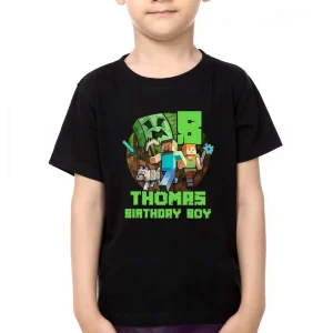 Minecraf Birthday Boy Shirt, Custom Minecrafter Birthday Shirt, Family Matching Birthday Shirt