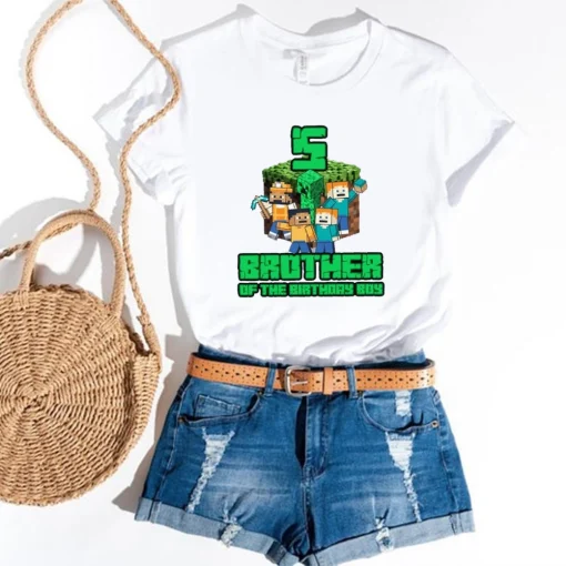 Minecraf Birthday Boy Shirt, Custom Minecrafter Birthday Shirt, Personalized Birthday Gamer Shirt 2