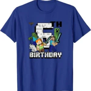 Minecraft Group Shot Happy 6th Birthday T-Shirt