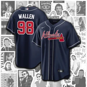 Morgan Wallen '98 Braves Baseball Jersey, 98 Braves Shirts, Wallen Western Jersey, Atlanta Braves Jersey 2