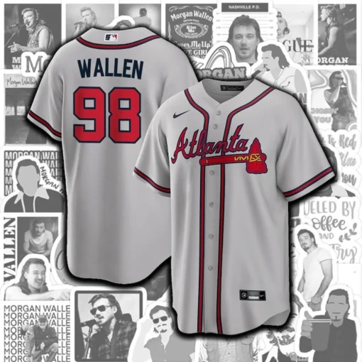 Morgan Wallen '98 Braves Baseball Jersey, 98 Braves Shirts, Wallen Western Jersey, Atlanta Braves Jersey 4