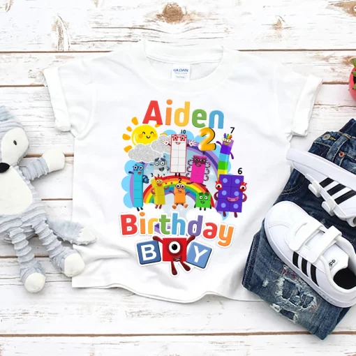 NumberBlocks Inspired Birthday Shirt, 1-10 Number Blocks theme Party, Personalized birthday shirt, Gift Birthday Shirt, Family tees Custom 4
