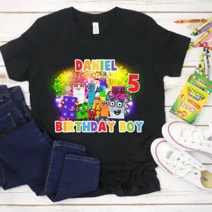 Numberblocks Birthday Shirt, Custom Matching Family Birthday Shirt, Personalized For Birthday