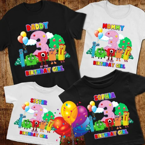 Numberblocks Birthday Shirt, Custom Matching Family Birthday Shirt, Personalized Numberblocks Gifts 2