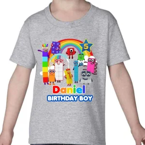 Numberblocks Birthday Shirt, Custom Matching Family Shirt, Personalized Birthday Gifts 3