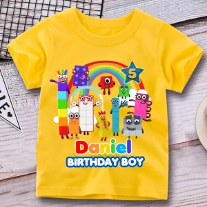 Numberblocks Birthday Shirt, Custom Matching Family Shirt, Personalized Birthday Gifts