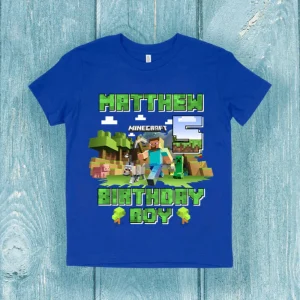 Personalize Minecraft Birthday Boy Shirt, Gamer Shirt, Funny Gaming Family Shirt, Birthday Gift, Minecraft Birthday Shirt, Minecraft Shirt