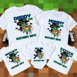 Personalize Minecraft Family Shirt, Birthday Shirt, Personalized Gifts , Matching Family, Minecraft birthday shirt, Minecraft Family Shirt