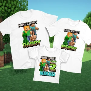 Personalize Minecraft Family Shirt, Personalized Gifts , Matching Family, Minecraft birthday shirt