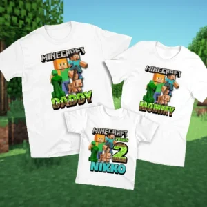Personalize Minecraft Family Shirt, The Steve and Alex Shirt