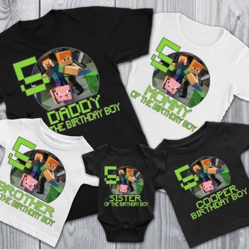 Personalize Minecraft Shirt, Matching Family Minecraft Shirts