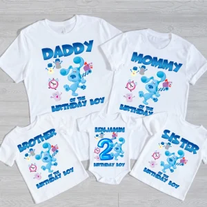 Personalized Blues Clues Birthday Shirt, Blue Dog Family Shirt, Blue Dog Family Matching Birthday Shirt , Birthday Boy, Family Party Tee 2
