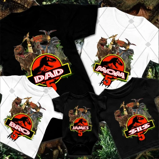 Personalized Jurassic Park Birthday Shirt, Dinosaur Custom Birthday Shirt, Dinosaur Birthday Shirt, Jurassic Kids Shirt 2