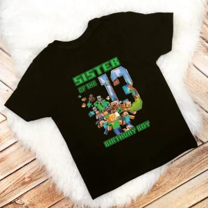 Personalized Minecraft Birthday Shirt, Custom Name and Age, Birthday Boy Shirt 2