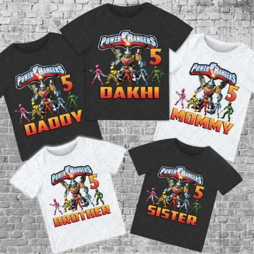 Personalized Name Age Power Ranger Birthday Shirt Onesis Kid Youth, Birthday Shirt Custom Power Rangers 2