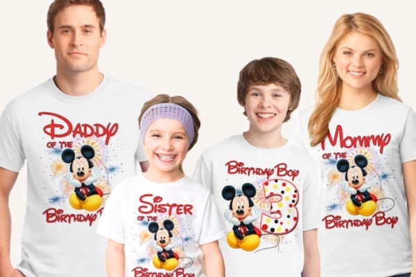 Photo Family With Mickey Mouse Birthday Shirts