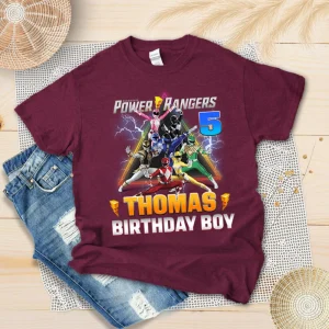 Power Ranger Birthday Shirts, Personalized Power Ranger Family Party Shirt, Power Ranger Birthday Shirt, Power Ranger Shirt, Birthday BoyGirl Shirt, Custom Shirt 2