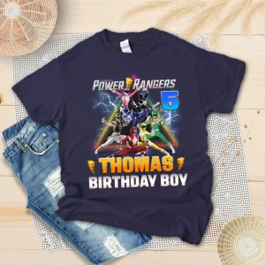 Power Ranger Birthday Shirts, Personalized Power Ranger Family Party Shirt, Power Ranger Birthday Shirt, Power Ranger Shirt, Birthday BoyGirl Shirt, Custom Shirt3
