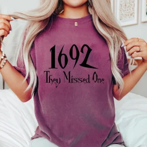 Salem 1692 They Missed One Shirt, Retro Salem Massachusetts Halloween Sweatshirt, Vintage Witches Shirt 3