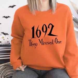 Salem 1692 They Missed One Shirt, Retro Salem Massachusetts Halloween Sweatshirt, Vintage Witches Shirt