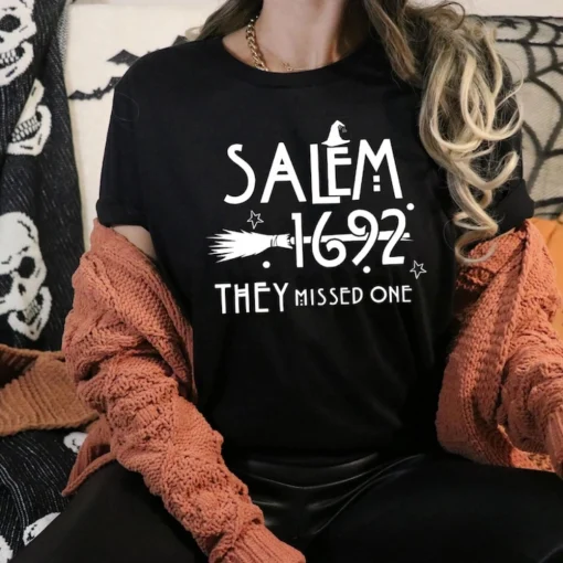 Salem Massachusetts, Salem Witch Trials Shirt, Salem 1692 They Missed One Shirt, Salem Witch Shirt, Witch Halloween T-Shirt, Spooky Season 2