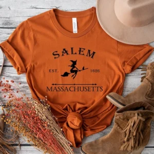 Salem Massachusetts T-Shirt, Halloween Party Shirt, Witchy Women's Shirt, Salem Mass Shirt, Salem Witch Halloween Tee, Spooky Season Shirt 3