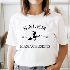 Salem Massachusetts T-Shirt, Halloween Party Shirt, Witchy Women's Shirt, Salem Mass Shirt, Salem Witch Halloween Tee, Spooky Season Shirt