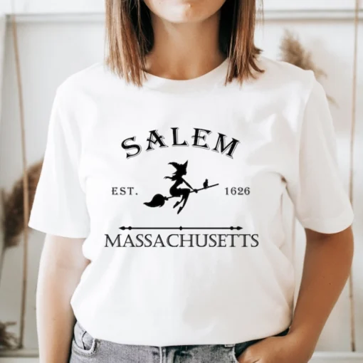 Salem Massachusetts T-Shirt, Halloween Party Shirt, Witchy Women's Shirt, Salem Mass Shirt, Salem Witch Halloween Tee, Spooky Season Shirt
