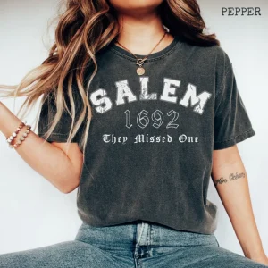 Salem Witch Comfort Colors Shirt 1692 They Missed One Halloween Shirt Gift for Her Witchy Crewneck T Shirt Goth Witch Trials Tee 2