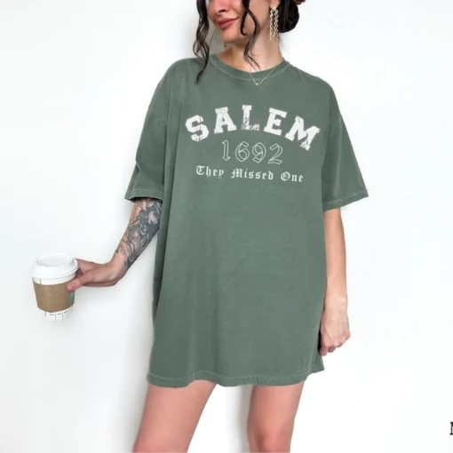 Salem Witch Comfort Colors Shirt 1692 They Missed One Halloween Shirt Gift for Her Witchy Crewneck T Shirt Goth Witch Trials Tee 3