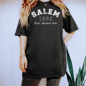 Salem Witch Comfort Colors Shirt 1692 They Missed One Halloween Shirt Gift for Her Witchy Crewneck T Shirt Goth Witch Trials Tee