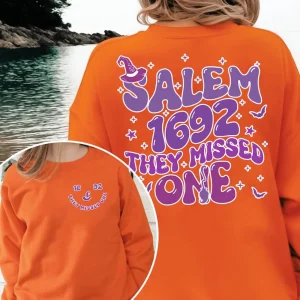 Salem Witch Sweatshirt, 1692 They Missed One Halloween Gift Sweater, Halloween Shirt, Witches Sweatshirt, Salem Witch Trial 5