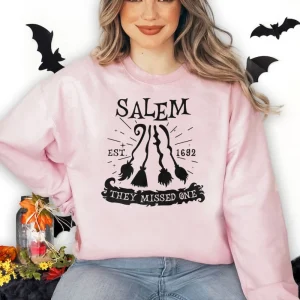Salem Witch Sweatshirt, Salem 1692 Shirt, 1692 They Missed One Halloween Gift TShirt, Salem Witch Trial, Retro Halloween, Witch Sweatshirt 2