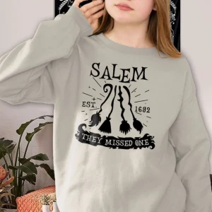 Salem Witch Sweatshirt, Salem 1692 Shirt, 1692 They Missed One Halloween Gift TShirt, Salem Witch Trial, Retro Halloween, Witch Sweatshirt